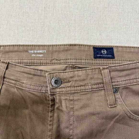 AG Adriano Goldschmied Pants Mens Everett 36x32 Brown Sueded Soft Slim Straight - Picture 4 of 8